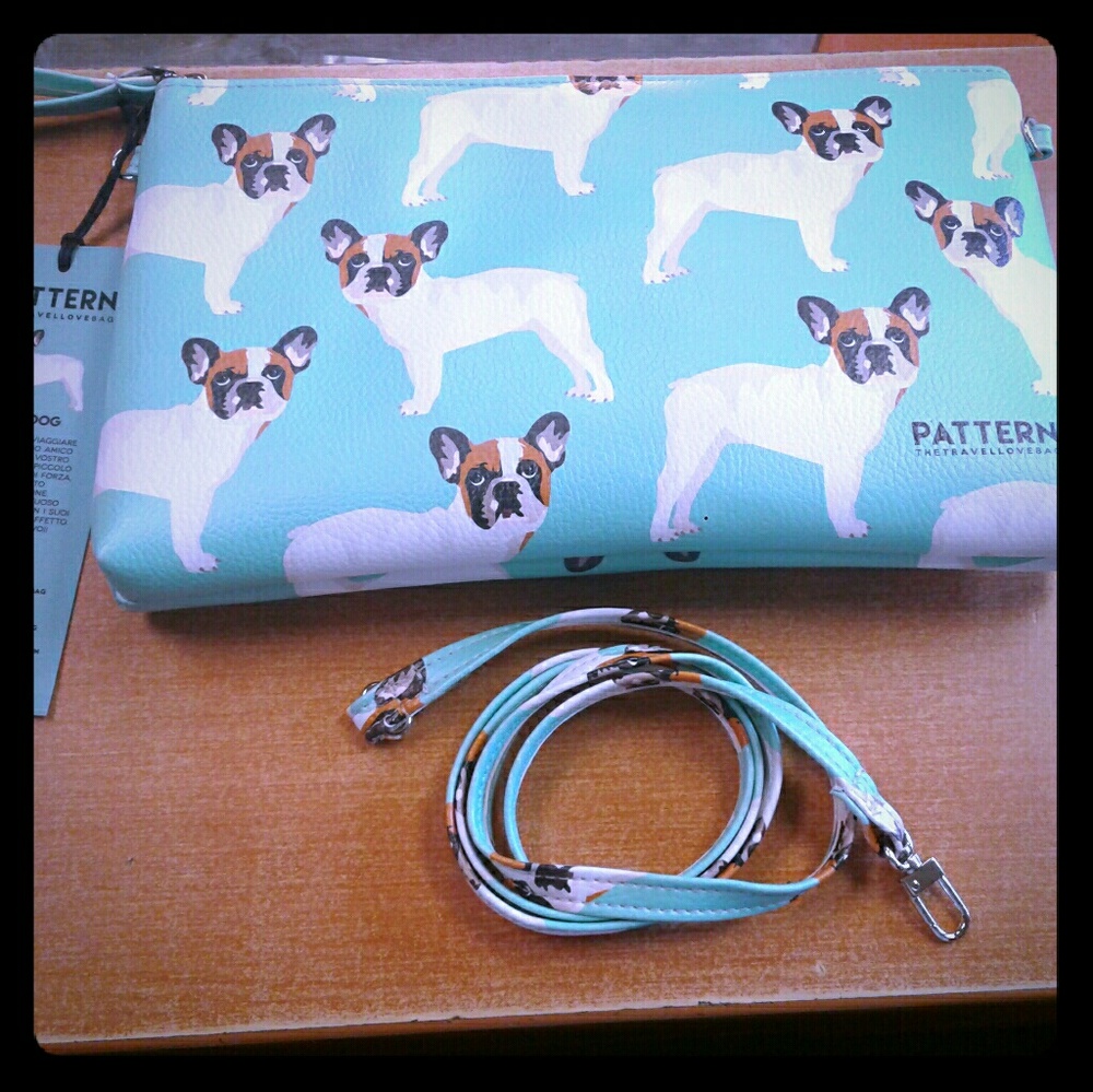 Bulldog Theme Clutch Purse. Cruelty Free!